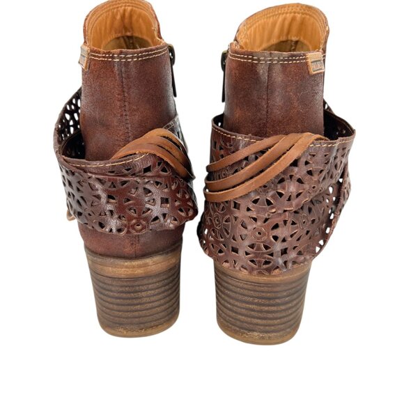 Pikolinos Womens Lyon Leather Ankle Boots Brown Laser Cut Strap Size 38 7.5 - Picture 5 of 15